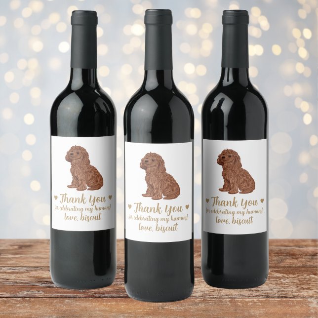 Personlig Hund Vin Bröllop Vinflaska Etikett (Skapare uppladdad)