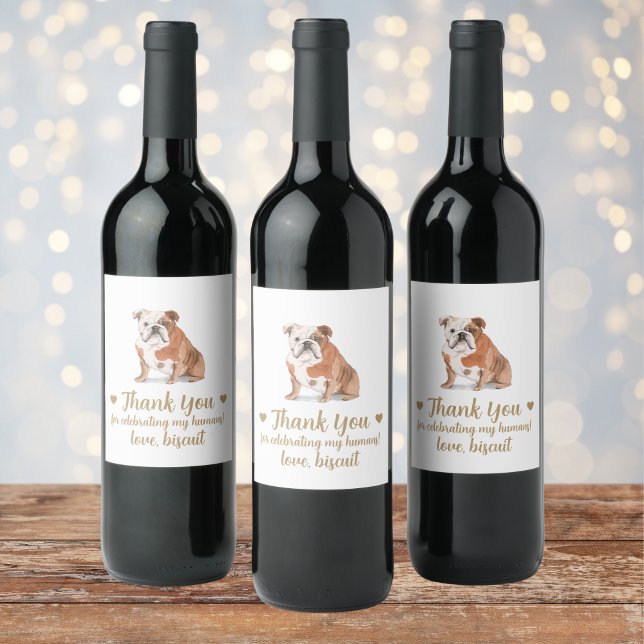 Personlig Hund Vin Bröllop Vinflaska Etikett (Skapare uppladdad)