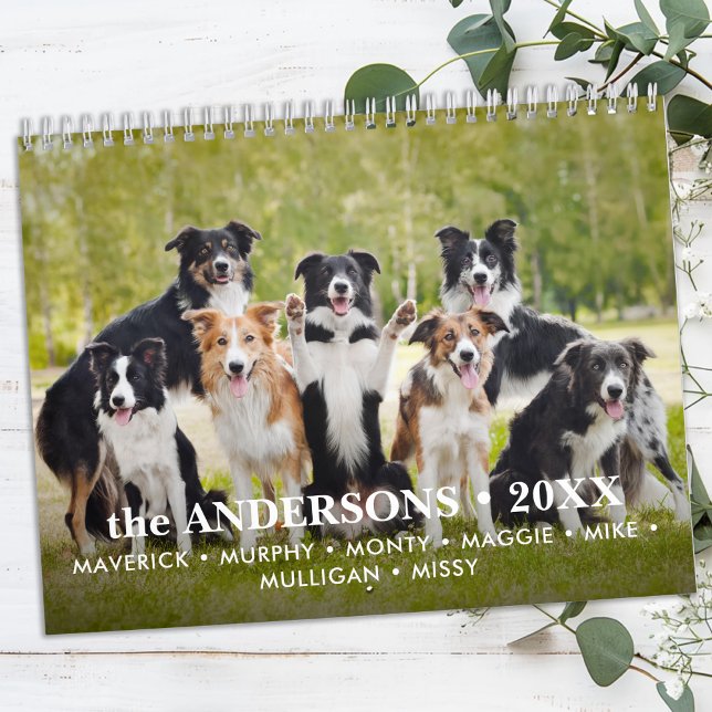 Personlig Hundälskares Family Anpassningsbar 2026  Kalender (Skapare uppladdad)
