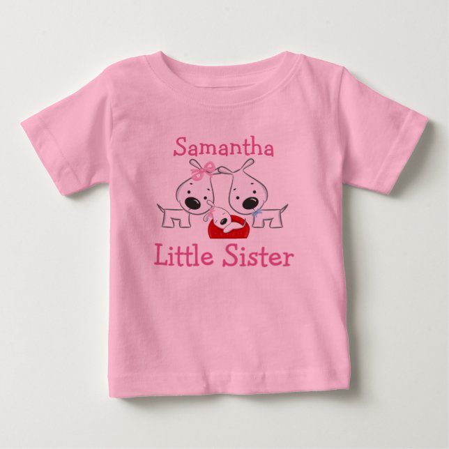 Personlig Hundar Little Sister T-shirt (Framsida)