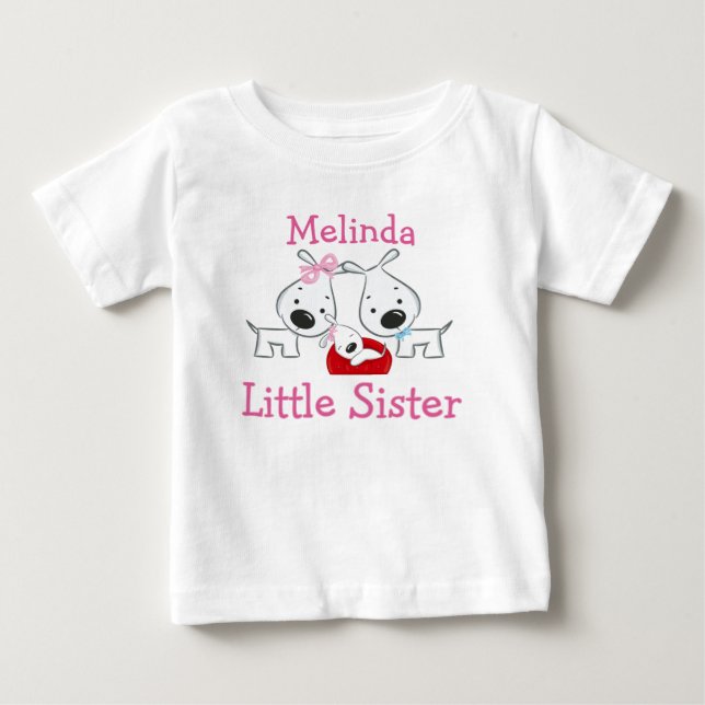 Personlig Hundar Little Sister Tee (Framsida)