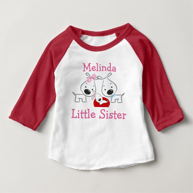 Personlig Hundar Little Sister Tee (Framsida)
