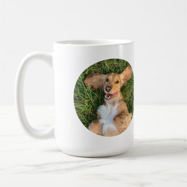 Personlig hundfoto med text | Anpassad present Kaffemugg (Vänster)