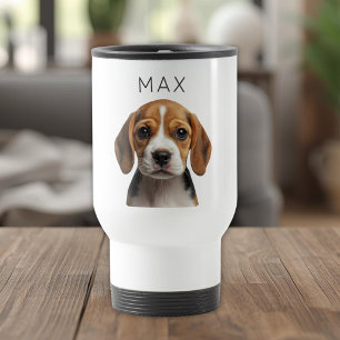 Personlig hundfoto & namn resemugg