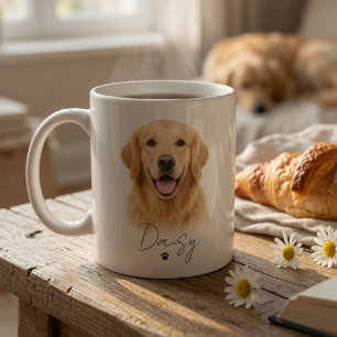 Personlig hundfotokopp med namn   Anpassad husdjur Kaffemugg