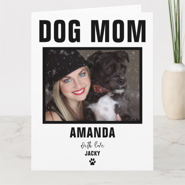 Personlig hundmamma anpassad fotokort kort (Framsida)