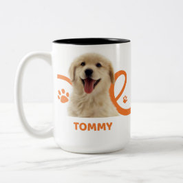 Personlig hundmugg | Anpassad hundnamn Tommy kaffe Två-Tonad Mugg