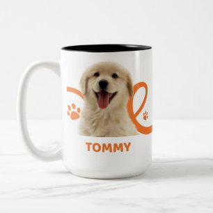 Personlig hundmugg   Anpassad hundnamn Tommy kaffe Två-Tonad Mugg