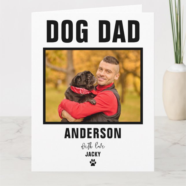 Personlig hundpappa anpassad fotokort kort (Framsida)