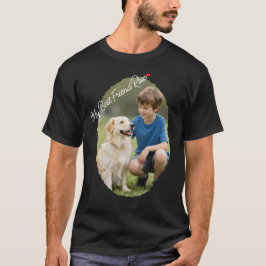 Personlig hundpappa bästa vän foto svart t shirt