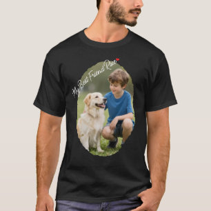 Personlig hundpappa bästa vän foto svart t shirt