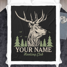 Personlig Hunter Hjort Elk Antler Hunting Klubb Fleecefilt