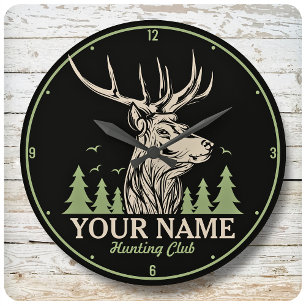 Personlig Hunter Hjort Elk Antler Hunting Klubb Stor Klocka