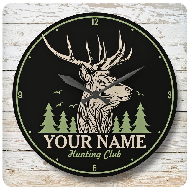 Personlig Hunter Hjort Elk Antler Hunting Klubb Stor Klocka (Skapare uppladdad)
