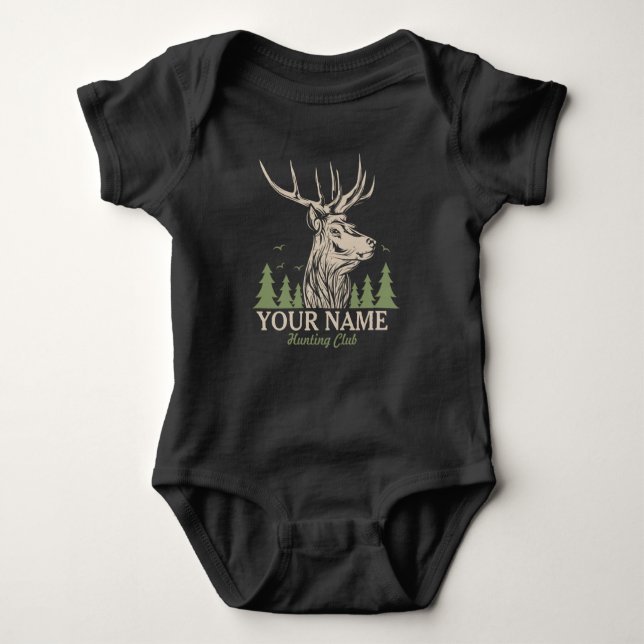 Personlig Hunter Hjort Elk Antler Hunting Klubb T Shirt (Framsida)