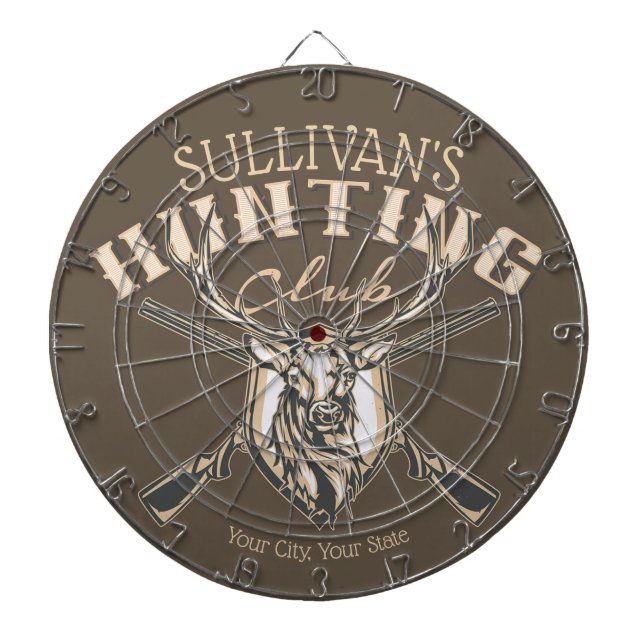 Personlig Hunter NAMN Hjort Rifle Hunting Klubb Darttavla (Framsidan)