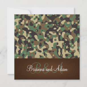 Personlig Hunting Theme Speckled Camo Bröllop Inbjudningar