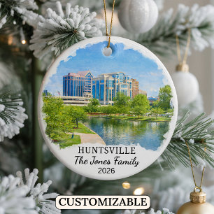 Personlig Huntsville-ornament, Anpassad Alabama Julgransprydnad Keramik