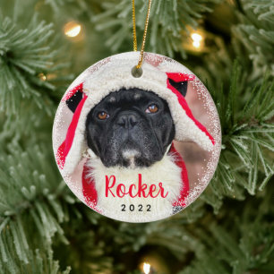 Personlig husdjurs hund valp semester julgransprydnad keramik