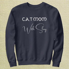 Personlig husdjursälskare Skript Kattmamma Marinbl T Shirt