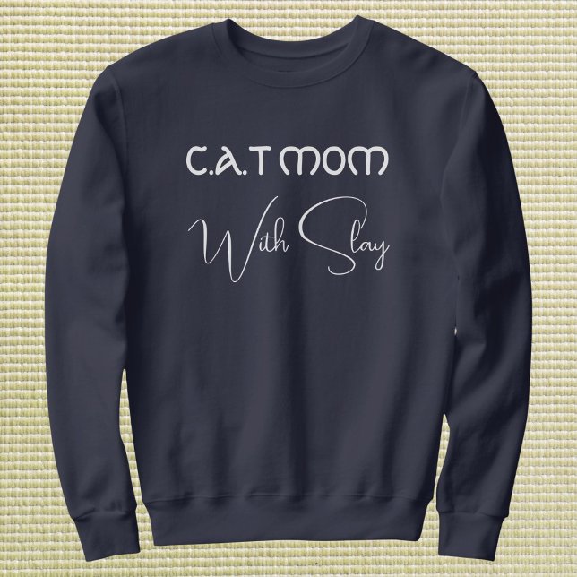 Personlig husdjursälskare Skript Kattmamma Marinbl T Shirt (Skapare uppladdad)