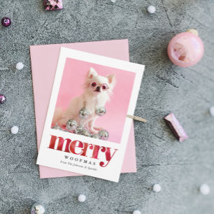 Personlig husdjursfoto God Jul Woofmas Julkort