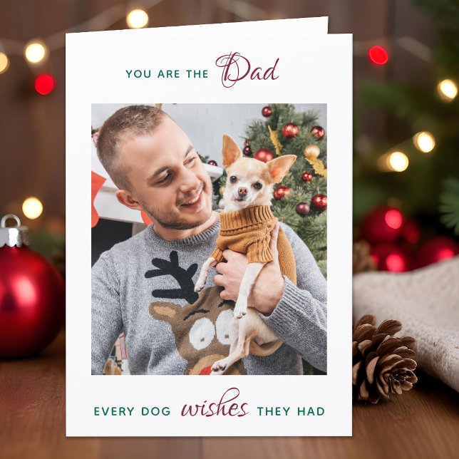 Personlig husdjursfoto Hundpappa God Jul Helgkort (Skapare uppladdad)
