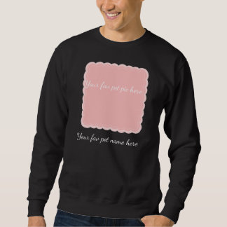 Personlig husdjursfoto i rosa scalloped ram lång ärmad tröja