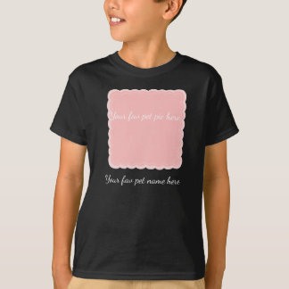 Personlig husdjursfoto i rosa scalloped ram t shirt