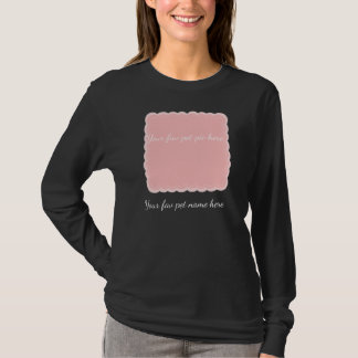 Personlig husdjursfoto i rosa scalloped ram t shirt
