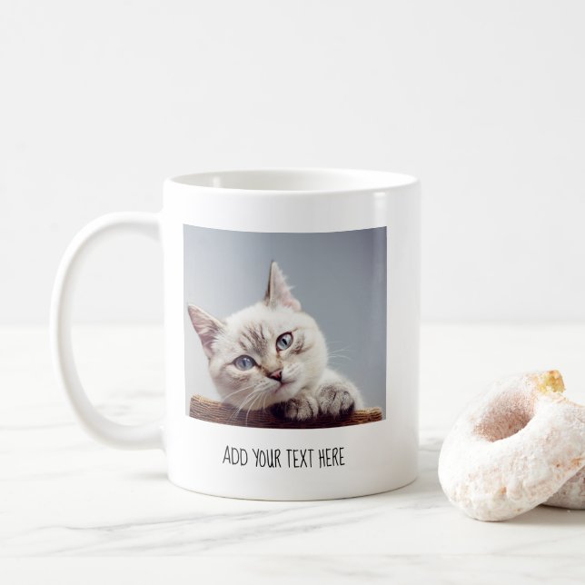 Personlig husdjursfoto och text kaffemugg (Med munk)