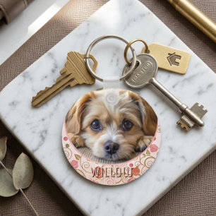 Personlig husdjursfoto present till hundälskare me nyckelring