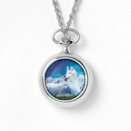 Personlig Husky hund med berg Armbandsur