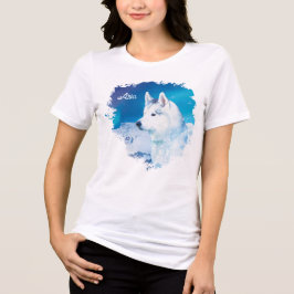 Personlig Husky hund med berg T Shirt