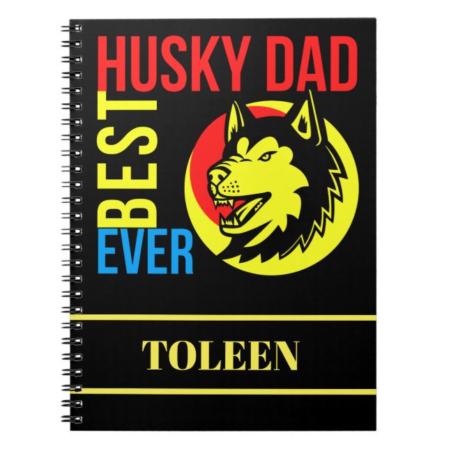 Personlig Husky Pappa, Hund, Pappa Anteckningsbok (Framsidan)