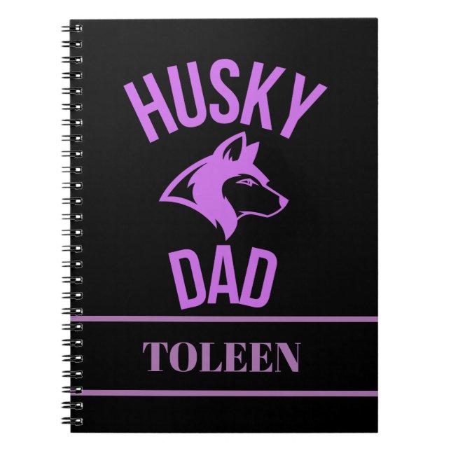 Personlig Husky Pappa, Hund, Pappa Anteckningsbok (Framsidan)