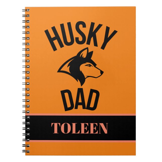 Personlig Husky Pappa, Hund, Pappa Anteckningsbok (Framsidan)