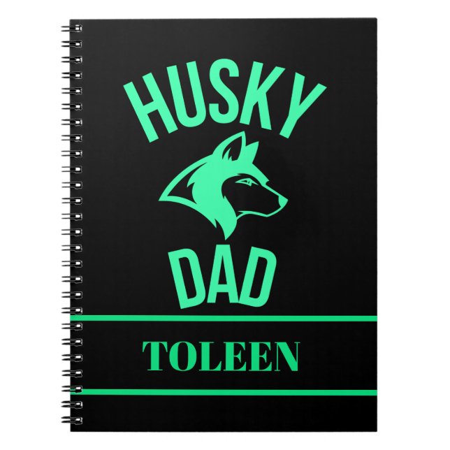 Personlig Husky Pappa, Hund, Pappa Anteckningsbok (Framsidan)