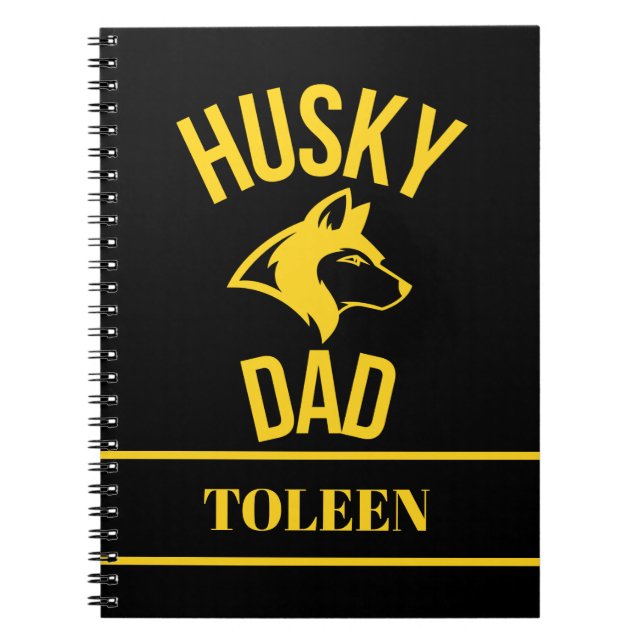 Personlig Husky Pappa, Hund, Pappa Anteckningsbok (Framsidan)