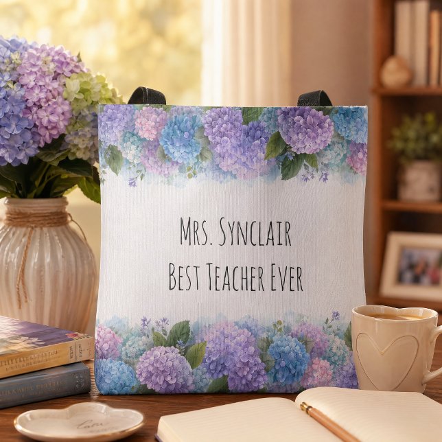 Personlig Hydrangea Lärar Tack Tygkasse (Skapare uppladdad)
