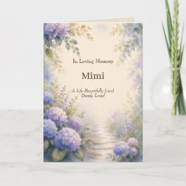 Personlig Hydrangea-minneskort Kort