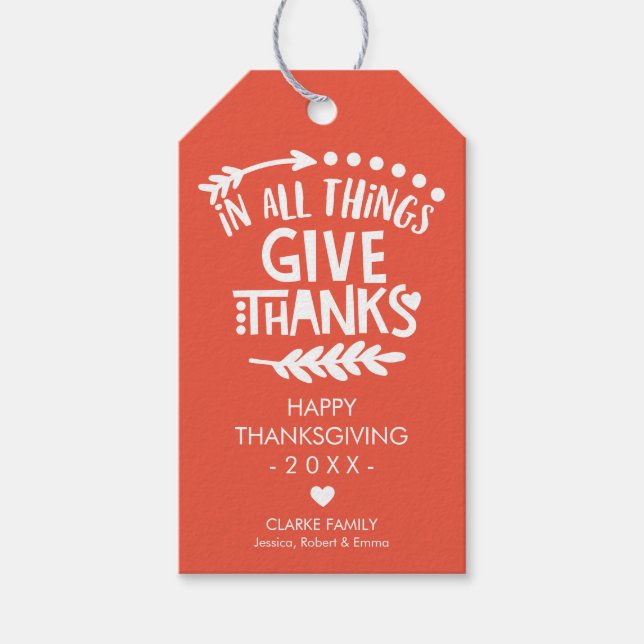 Personlig i alla Sak Ge tackOrange Presentetikett (Framsidan)