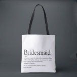 Personlig i Bridesmaid Definition Wedding Favor Tygkasse<br><div class="desc">Anpassa så att dina brudar skapar en unik keepsaké-favoritgåva. Ett perfekt sätt att visa henne hur fantastisk hon är varje dag. Designad av Thisisnotme©</div>