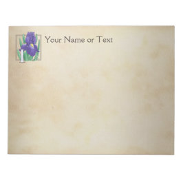 Personlig I för Irises Flower Monogram Anteckningsblock