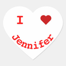 Personlig I Heart Lycklig Ansikte Hjärtformat Klistermärke