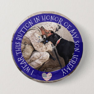 Personlig I HONOR AV MIN SON-militära knapp