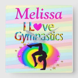 PERSONLIG I KÄRLEK GYMNASTICS CLOCK FYRKANTIG KLOCKA