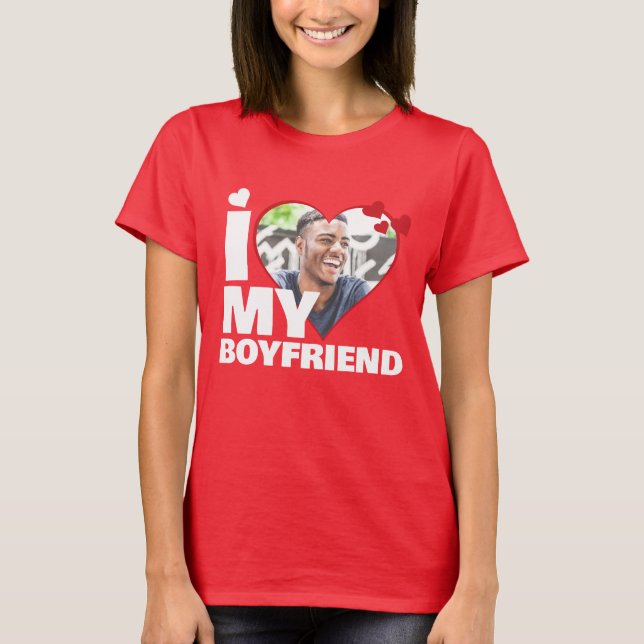 Personlig I Kärlek min Boykompis Heart Photo T Shirt (Framsida)