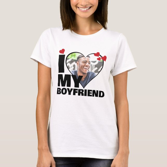 Personlig I Kärlek min Boykompis Heart Photo T Shirt (Framsida)
