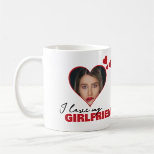 Personlig I Kärlek Min flickvän Heart Photo Kaffemugg